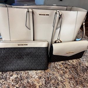 Beige Michael Kors Charolette 3 in 1 tote